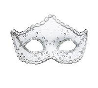 Maschera Rialto bianca con paillettes olografiche da donna