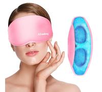 Maschera rinfrescante per gli occhi, per gonfiore, riutilizzabile, per occhiaie, occhi gonfi, allevia emicrania e mal di testa, con gel per la terapia degli occhi, comfort di lunga durata, rosa 3D