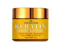 Maschera riparatrice per capelli 30 g - Biotina, Collagene e Cheratina - Cura profonda nutriente - Anti-Frizz & Brillance - Cura professionale per capelli danneggiati e ricci - Effetto di lunga durata