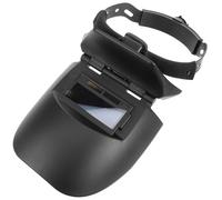 Maschera Saldatura Automatica,Leggero/Peso Ridotto Maschera protettiva di sicurezza con cappuccio in plastica cambio automatico della luce, scudo saldatura regolabile, fascia in pelle bovina lunga