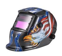 Maschera Saldatura, Casco Saldatura Auto ad energia solare che oscura la maschera elettrica della maschera di saldatura del casco del saldatore del saldatore per la saldatrice(Black)
