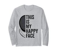 Maschera Scherma Divertente con Scritta This Is My Happy Face e Scherma Epee Maglia a Manica