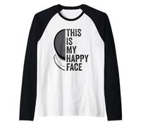Maschera Scherma Divertente con Scritta This Is My Happy Face e Scherma Epee Maglia con Maniche Raglan
