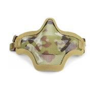 Maschera Semi-Inferiore In Acciaio per Softair, Maschera Tattica con Fibbia per Casco, per Halloween Caccia Mascherata Festa Cosplay(Brown red)