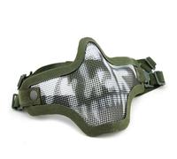 Maschera Semi-Inferiore In Acciaio per Softair, Maschera Tattica con Fibbia per Casco, per Halloween Caccia Mascherata Festa Cosplay(White green)