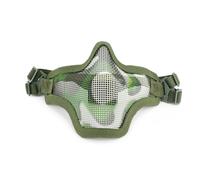 Maschera Semi-Inferiore In Acciaio per Softair, Maschera Tattica con Fibbia per Casco, per Halloween Caccia Mascherata Festa Cosplay(Light green)