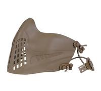 Maschera Softair con Protezione per Il Viso Tiro con Casco Tattico con Fibbia di Montaggio Rapido e Fascia per la Testa(Mud color)