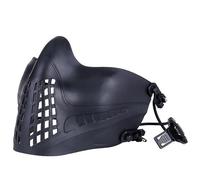 Maschera Softair con Protezione per Il Viso Tiro con Casco Tattico con Fibbia di Montaggio Rapido e Fascia per la Testa(Black)