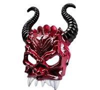 Maschera Spaventosa Con Corna Per Halloween Copriviso Mezzo Viso Regolabile