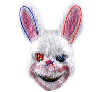 Maschera spaventosa di Halloween, maschera di coniglio sanguinosa Led Light Up Masches coniglietti peluche Case spaventose straordinarie maschere per animali malvagi per gli oggetti di costume da co