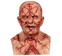 Maschera Spaventosa Maschera in Lattice alla Testa Calva realistica con cicatrici insanguinate 18.9x10.2x10.2Halloween Mask Horror Old Man Mask Zombie con Buchi di Ventilazione