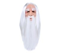 Maschera spaventosa per Halloween, capelli bianchi, design vecchio nonno per feste di Halloween, accessorio per uomini e adulti, spaventoso horror Convention Haunted House