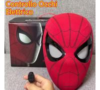 Maschera Spiderman Occhi Elettrici Telecomando Rosso Nero Casco Elmo Cosplay