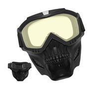 Maschera staccabile per gli occhiali da cavalletto motociclistica - occhiali in stile retrò per lenti per PC di alta qualità | Farma regolabile resistente all'imbito Funzione di ventilazione comoda, i