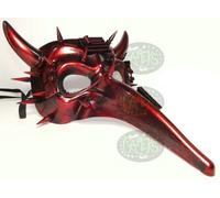 MASCHERA STEAMPUNK Diavolo naso lungo halloween horror colore rosso rame