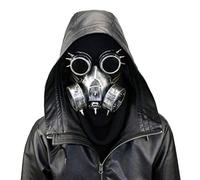 Maschera Steampunk Gas Goggles Spikes Scheletro Guerriero Maschera per la morte Design unico unico antivento resistente resistente dimensioni regolabili adatte per Halloween Punk Party Resina
