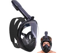 Maschera Subacquea, Maschera Snorkeling Bambino con Visuale Panoramica 180° Design Pieno Facciale Anti-Appannamento e Anti-Infiltrazioni Maschere da Immersione (Nero XS per Bambini 5-14 anni)