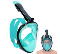 Maschera Subacquea, Maschera Snorkeling Bambino con Visuale Panoramica 180° Design Pieno Facciale Anti-Appannamento e Anti-Infiltrazioni Maschere da Immersione (Nero Verde XS per Bambini)