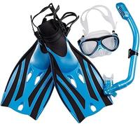 Maschera subacquea per immersioni subacquee con boccaglio e occhiali anti-appannamento, set di pinne e snorkeling, attrezzatura professionale sicura per il nuoto (stile bianco, piccolo)