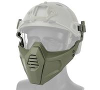 Maschera Tattica 3D Con Adattatore For Guida Casco - Copertura Integrale For Oggetti Di Scena For Softair E Film(Green)