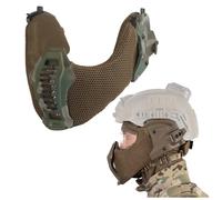 Maschera Tattica Airsoft A Mezza Faccia In Rete Con Protezione Regolabile For Compatibilità Casco E Occhiali(CP)