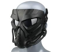 Maschera tattica anti-appannamento, con lente trasparente, protezione integrale a doppia modalità, design regolabile, per softair, paintball, cosplay e altre attività all'aperto