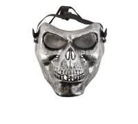 Maschera Teschio Grigio in Plastica Rigida con Cavità per Halloween e Feste a Tema - Spaventosa e Realistica