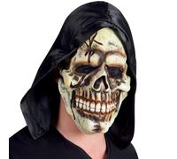 Maschera teschio in lattice con cappuccio e banda elastica