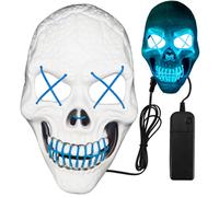 Maschera teschio LED luminosa per Halloween e feste