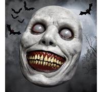 Maschera Teschio Maschera di Halloween, Maschera Horror con Mascella Mobile, Maschera Teschio a Testa Tntera in Lattice Sanguinante Spaventoso per Oggetti di Scena per Feste in Cosplay di Carnevale