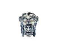 Maschera testa di leone in ottone con testa di leone, perline EDC ciondolo per la creazione di gioielli, personalità di Dio della guerra uomo fai da te strumenti all'aperto perline paracord fascino