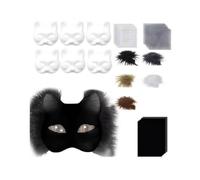 Maschera Therian fai da te Maschera vuota Cat Mask Blank Animal Dress Up Mask for Boys Girls (D) (D)