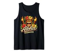 Maschera Tiki Aloha Madness Hibiscus Torch Island Vibes Canotta