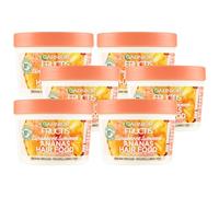 Maschera Triplo Uso, Utilizzabile come Balsamo, Maschera o Trattamento Senza Risciacquo. Ananas Hair Food, Per Capelli Lunghi e Spenti, Lunghezze Luminose, +Nutrienti Attivi 390ml (6 Barattoli)