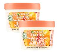 Maschera Triplo Uso, Utilizzabile come Balsamo, Maschera o Trattamento Senza Risciacquo. Ananas Hair Food, Per Capelli Lunghi e Spenti, Lunghezze Luminose, +Nutrienti Attivi 390ml (2 Barattoli)