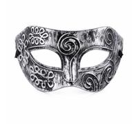 Maschera Uomo Maschera Mascherina Copricapo Mezza Maschera Ispirata Effetto Metallico Antico in Plastica con Chiusura