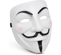 Maschera V for vendetta in plastica bianca anonymous