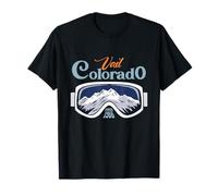 Maschera Vail Colorado Ski Town Rocky Mountains Inside Retro Maglietta
