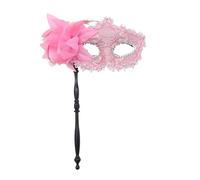 Maschera veneziana da donna con asta, costume da Carnevale, maschera per gli occhi in pizzo, fiore piume, maschera per le mani, per la principessa, accessorio per fotografia