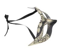 Maschera Veneziana Dipinta Oro, Mezza Faccia, Plastico, Stile Natalizio | Leggera e Comoda, Robusta per Celebrazioni e Party, Finitura Vintage Pittura Antica