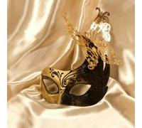 Maschera veneziana in damasco con Swarovski indossabile fatta a mano in Italia