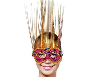 Maschera veneziana magenta-oro deluxe