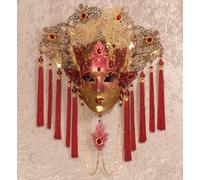 Maschera Veneziana NEFERTITI Venezia carnevale indossabile da parete muro rossa