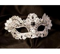 Maschera Veneziana originale donna macramè parete o indossabile Venezia argento