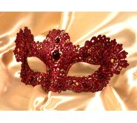 Maschera Veneziana originale donna macramè parete o indossabile Venezia rosso in