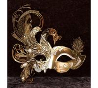 Maschera Veneziana originale indossabile mezzo volto LA FENICE Swarovski bianca