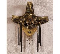 Maschera veneziana originale Jolly donna indossabile decorazione parete nera in