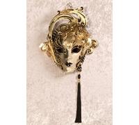 Maschera veneziana volto indossabile Carnevale Venezia decorativa parete nera in
