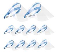 Maschera visiera 10 pezzi Visiera di sicurezza antiappannamento ribaltabile in plastica trasparente completamente regolabile riutilizzabile per la protezione sanitaria