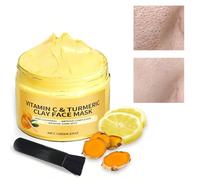 Maschera viso all'argilla con Curcuma e Vitamina C, Maschere per il Viso Purificante, Argilla Maschera Pulizia Profonda Della Pelle, Maschere per il Viso per la Cura Della Pelle, 120g